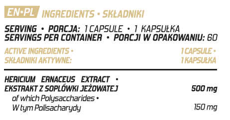 Evolite Lion’s Mane 30% 500 mg 60 Vcaps