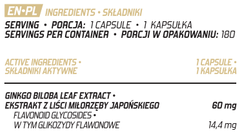 Evolite Nutrition Ginkgo Biloba 180 Vcaps