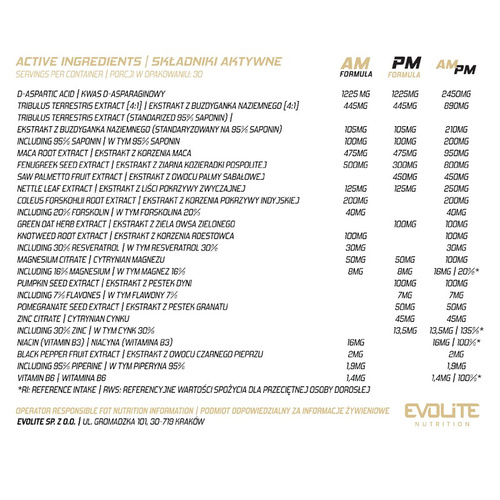 Evolite Ultra Test 180 Caps