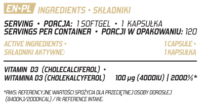 Evolite Nutrition Vitamin D3 4000IU 120 softgels