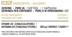 Evolite Nutrition Vitamin D3 4000IU 120 softgels