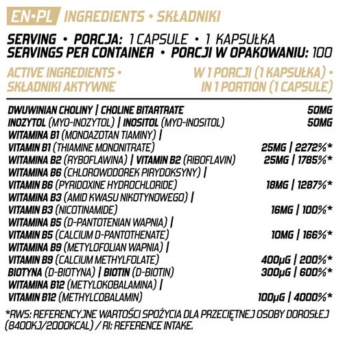 Evolite Nutrition Ultra B-Complex 100 Vcaps