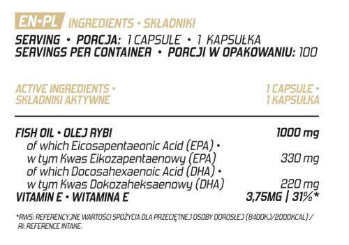Evolite Omega 3 330EPA/220DHA 100 Caps