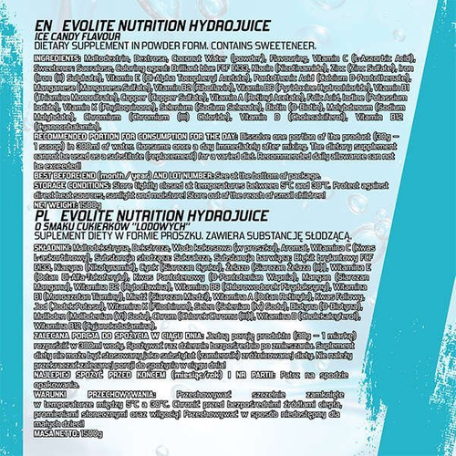 Evolite Nutrition HydroJuice 600 g