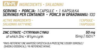 Evolite Nutrition Zinc Citrate 100 Vcaps